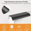 10 Pcs Finger Edge Pull Black Modern Aluminum Alloy 1mm