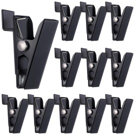 Zonon 12 Pack Black Metal Slatwall Clips 2 Inch Slatwall Accessories Garage Storage Clips Commercial Slat Wall Clip for Clothing, Accessories