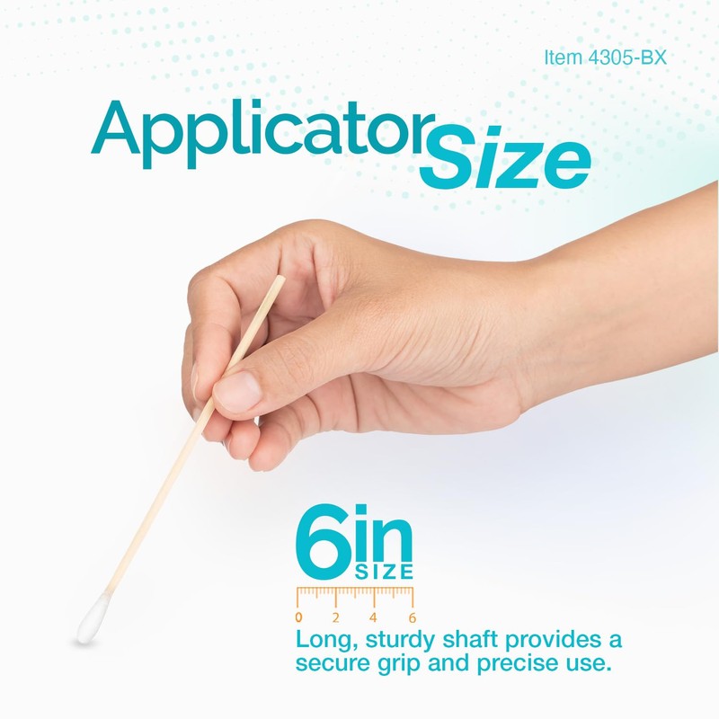 Dynarex Cotton Tipped Wood Applicators - 6" - Sterile -