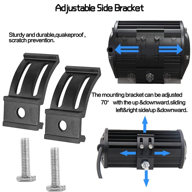 LEDOPPO LED Light Bar Mounting Brackets Kit - 2PCS Bottom