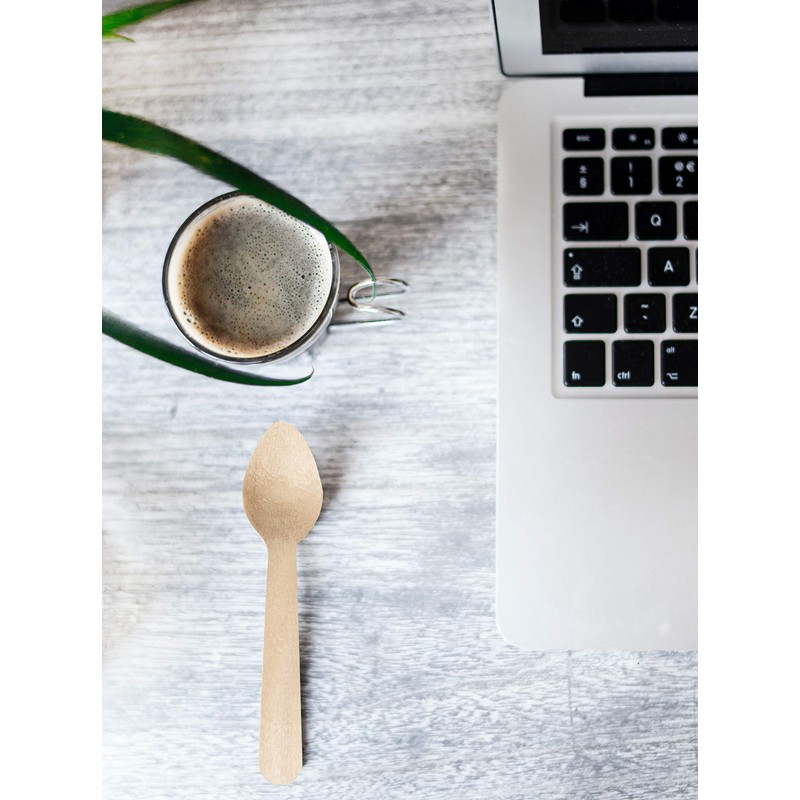 DON PALILLO - 100 Disposable Wooden Spoons Individually Wrapped in