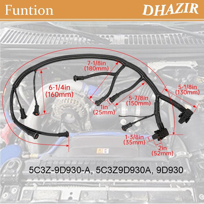 FICM Engine Fuel Injector Module Wiring Harness Compatible with 2003-2007
