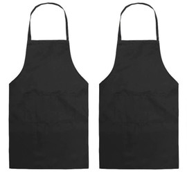 L.C. life Kitchen Apron Black Waterproof and Oil Resistant for Men Waiter's Apron Essential for Cooking Lovers (60 x 70 cm), black