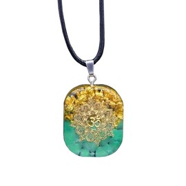 KETLIXS Orgone Pendant, Metatron Cube OM Crystal, Orgonite Chakra Crystal Necklace for Meditation (Adjustable Chain), Crystal, Agate