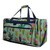 NGIL Canvas 23" inch Duffle Bag (Cute Cactus-Navy)