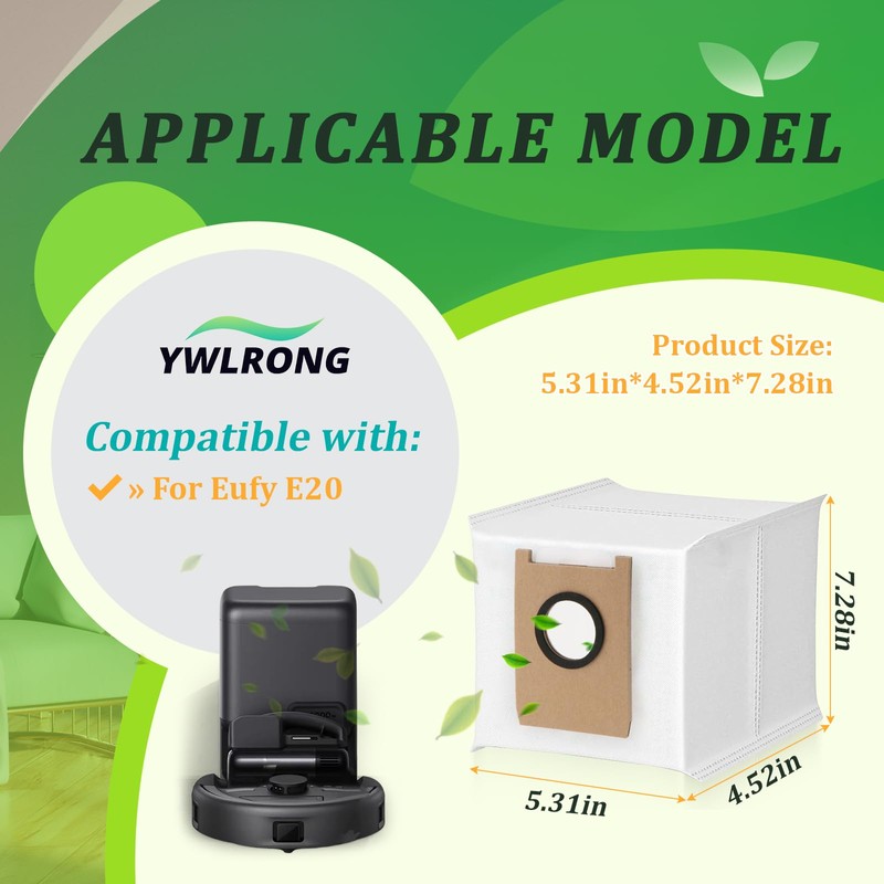 12Pcs for Eufy E20 Dust Bags Replacement Compatible with Eufy