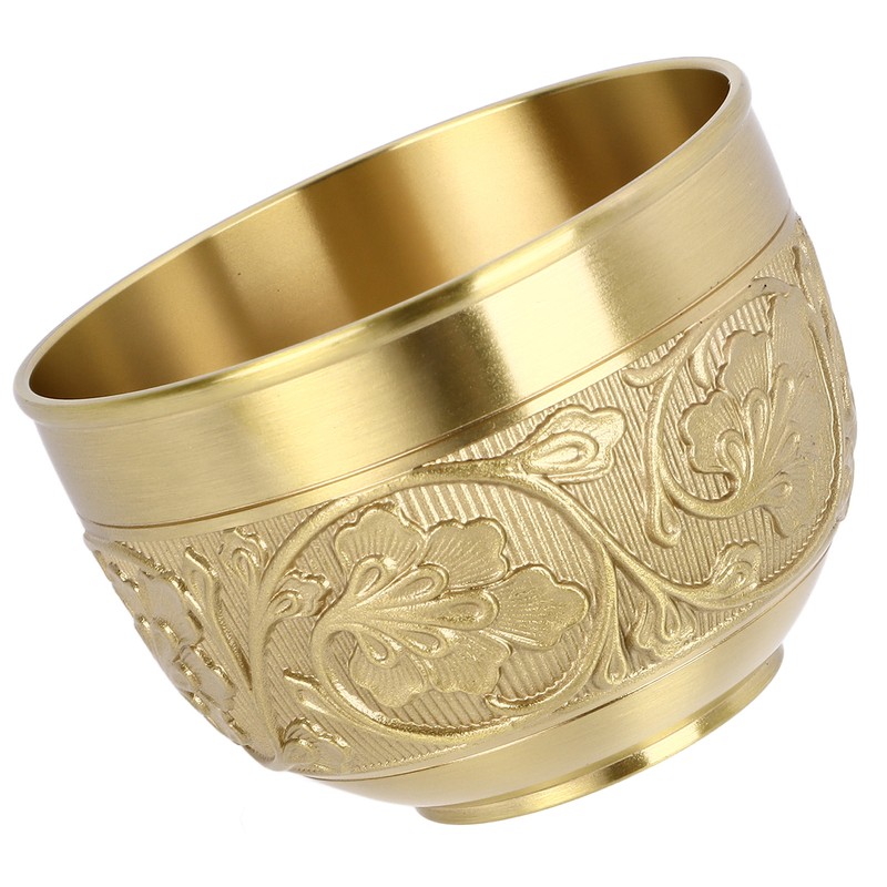 Brass Tea Cup Exquisite Embossed Patterns Retro European Small Coffee