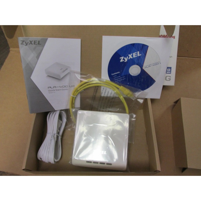 ZyXEL PLA-400 V2 HOMEPLUG POWERLINE ETHERNET ADAPTER NEW