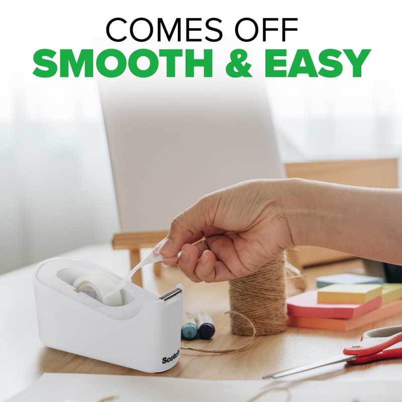 Scotch Tape Dispenser, White, Great for School or Office and