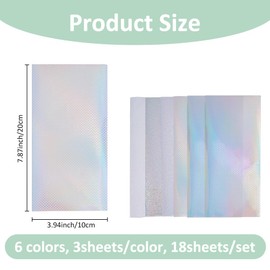 SUPERFINDINGS 18Sheets 6 Colors Waterproof Reflective Sticker Fishing Lure Stickers Holographic Fishs Scales Decals Fish Scales Crafts for Fish Lure Making Metal Baits Fishing Tackle