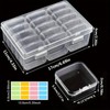 Transparent Organizer Container (17.4×12.4×5.8cm) with 15 Pcs Inner Cases (5.3×5.3×0.8cm),