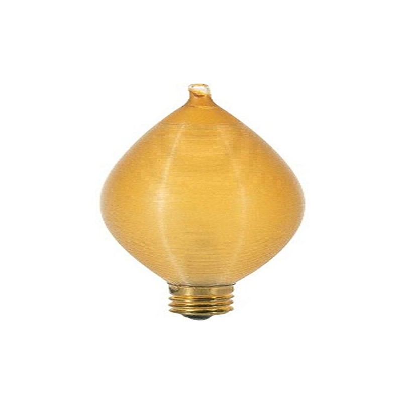 Satco S2706 120V Candelabra Base 25-Watt C11 Light Bulb, Amber