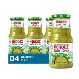 Herdez 4-Pack of Salsa Verde MIld 16oz Glass Bottle