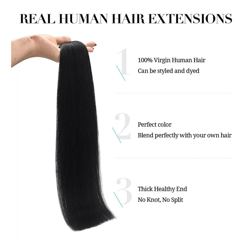 Doores Extensiones Cabello Natural 14in Negro Azabache 50gr