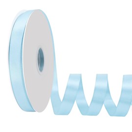 LoomJoyz Double Faced 5/8 inch Light Blue Satin Ribbon 100 Yards Satin Ribbon Ideal for Gift Wrapping Flower Bouquet Crafts Weddings Floral Arrangements & Bows