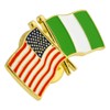 PinMart‘s USA and Nigeria Crossed Friendship Flag Enamel Lapel Pin