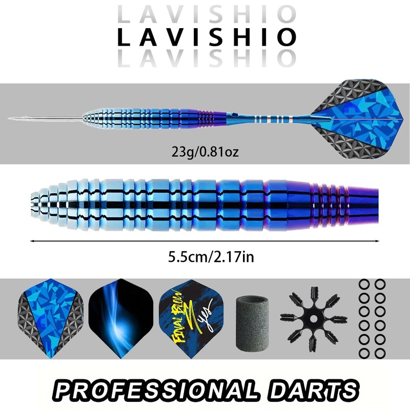 Lavishio Steel Tip Darts Set,3 Pack Professional Steel Tip Dart