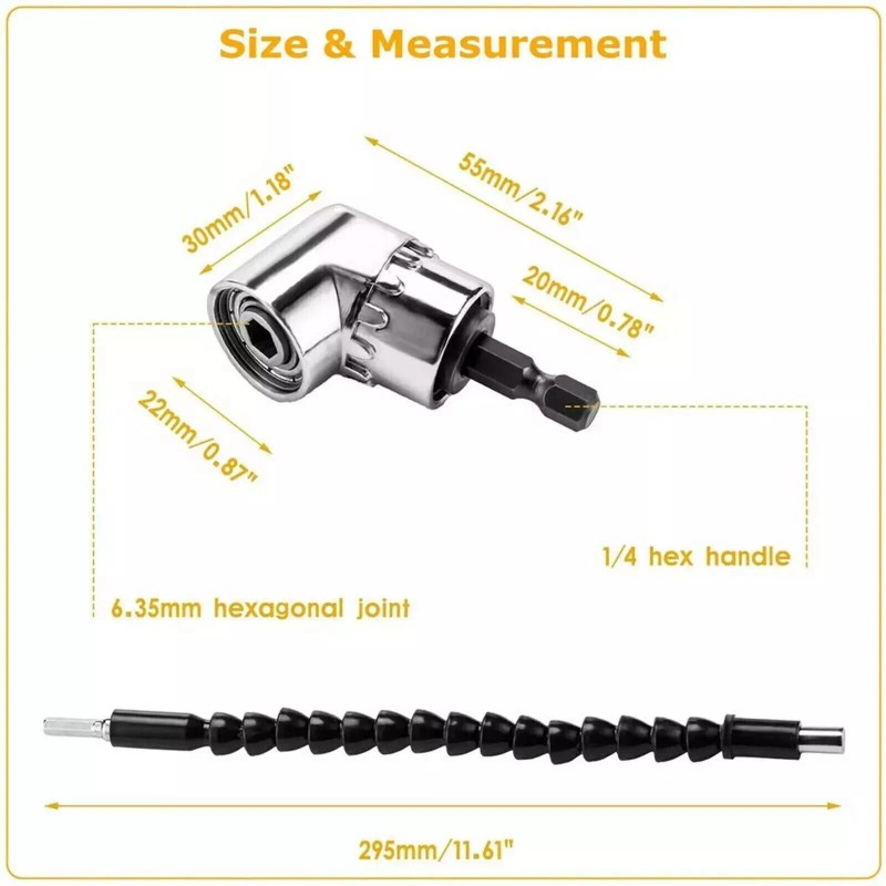 Unbranded Right Angle Drill Adapter Flexible Shaft Extension Bits &