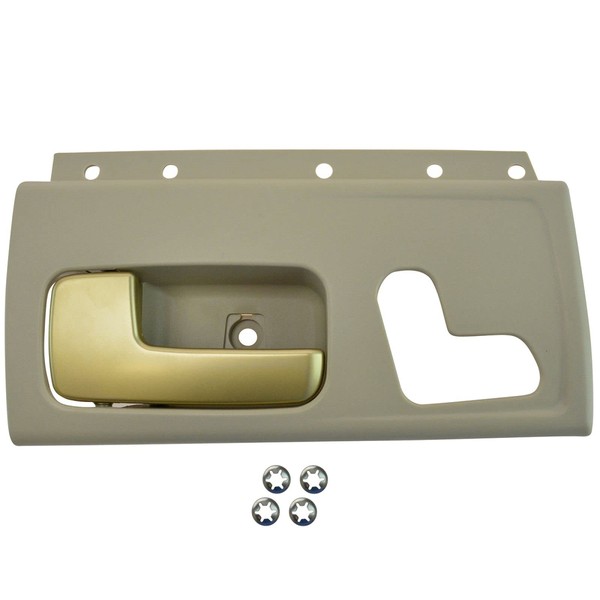 TRQ Front Left Interior Door Handle Beige & Gold Drivers