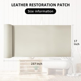AOOTOOLINK Leather Repair Patch 17X237 Inch Self Adhesive Leather Repair, Large Leather Repair Tape for Couches, Furniture, Car Seats, Cabinets, Sofa, Handbags (Beige, 17X237 Inch)