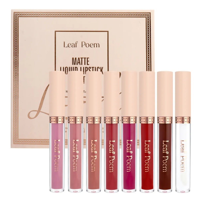 Set De 8 Labiales Mate De Larga Duración Pintalabio Regalo