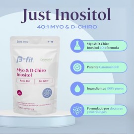 B-FIT B Myo Inositol y D-Chiro Inositol Fórmula 40:1 - Suministro para 2 Meses - 60 Servicios - Alta Biodisponibilidad - Sin Aditivos - 100% Puro - Em