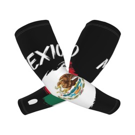 GDUUASB Cute Mexico Flag Arm Sleeves Women Men Mexican Sun Protection Cooling Sun Sleeves Basketball Arm Sleeves