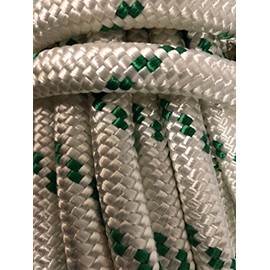 Double Braid Polyester Rope 9/16 inch White Green (100)