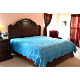 Tache Home Fashion DXJ109041-2F Quilt Set, Full, Blue