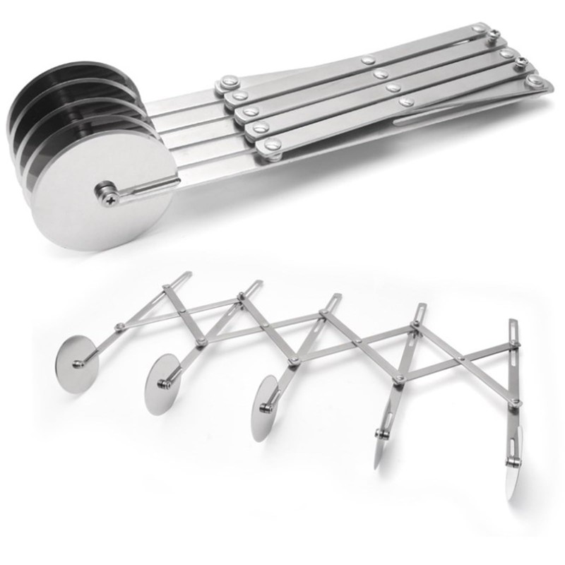 5 Wheels Stainless Steel Dough Cutter, Adjustable Dough Cutter for