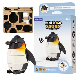 mierEdu - Soundwunder 3D Puzzle Emperor Penguin - 3D Puzzle with Real Sound Effect for Children from 6 - Educational Toy, Promotes Logical Thinking