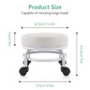 FURWOO Low Roller Seat PU Leather Rolling Stool Step Stool