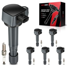 Torchbeam Set of 6 UF624 Ignition Coils Packs and Double Iridium Spark Plugs Fit for Honda Accord Odyssey Pilot Ridgeline Acura RDX RL TL MDX ZDX 3.5 3.7 V6 Replacement for IC727 UF624 C1665 UF-603
