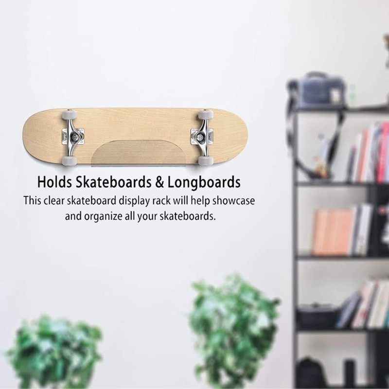 Acrylic Skateboard Display Stand, Skateboard Wall Rack Clear Skateboard Wall