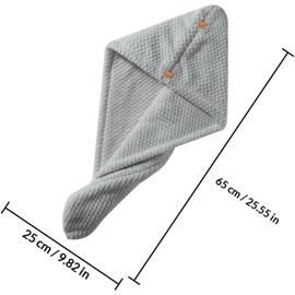 Genérico Toallas Microfibra Absorbentes Cabello 3 Piezas Secado Rápido Botón Ajustable Uso Diario Casa Hotel Viaje Mujer Rosa Gris Azul