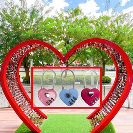 LITAITAI Pinks Heart Shaped Padlock,Gym Locker Lock Cute,Love Padlock,Small Locker Locks,Love Lock for Jewelry Storage Box Locker Decor Valentine Gift-Pinks,2PCS