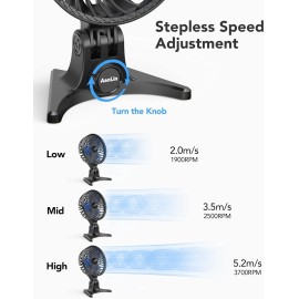 AaoLin USB Desk Fan, Quiet Mini Table Fan with Variable Speed