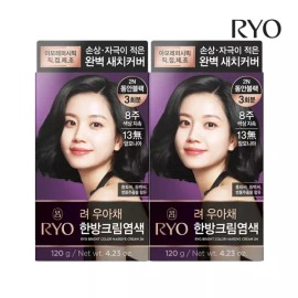 Lyo Uahchae 려 우아채 한방크림염색 2입(옵션) [02 흑갈색 3N 2개] Ryo Elegant Herbal Cream Dye 2-Pack (Option) [02 Dark Brown 3N x 2]