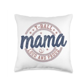 Tball Mom - Baseball Essentials Mama Game Day T-Ball Apparel Throw Pillow
