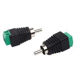 2PCS RCA Cable Audio Adapter Male Plug to AV Screw Terminal Audio Video Speaker Wire Connectors Adapter