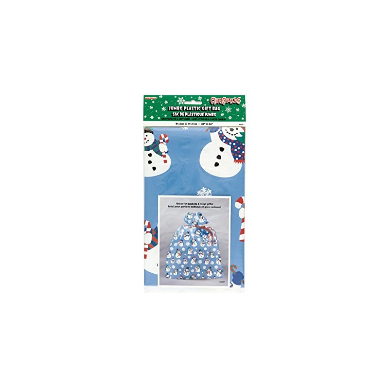 Plastic Jumbo Snowman Holiday Gift Bag