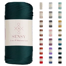 Sensy Premium 2mm 251 Yards Polyester Rope 100% Polypropylene Cord Macrame Cord 2mm Crochet Bag Cord Macrame Rope Crochet Thread Gift for Knitter (Forest Green)