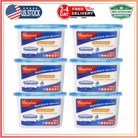 Vacplus Moisture Absorbers 6-Pack - Portable Humidity Control for Home & Car