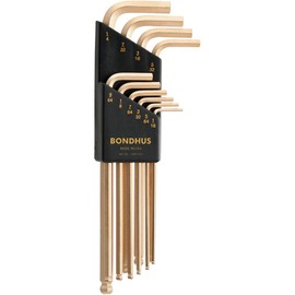 Bondhus 37938 Set 10 GoldGuard Plated Ball End L-Wrenches 1/16-1/4"