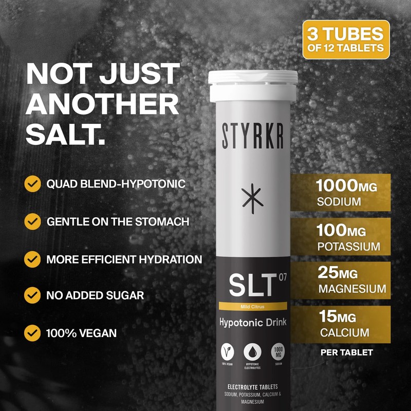 Electrolytes Tablets by Styrkr - Citrus - 3X Pack of