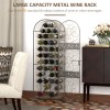 Antique Bronze 45-Bottle Wrought Iron Wine Rack with Lock Elegant
