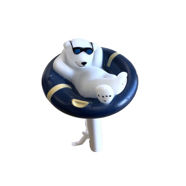 Floating Polar Bear In A Ring Thermometer for Swimming Pools Hot Tubs Pool Tub Pond