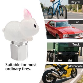 I3DIDEA Glow in The Dark Tire Valve Caps-4 Pieces Cute Animal Auto Exterior Accessories for Men/Women, Fun Tire Accessories Universal Fit for Most Car Motorcycles Trucks Bicycles. (Rabbit)