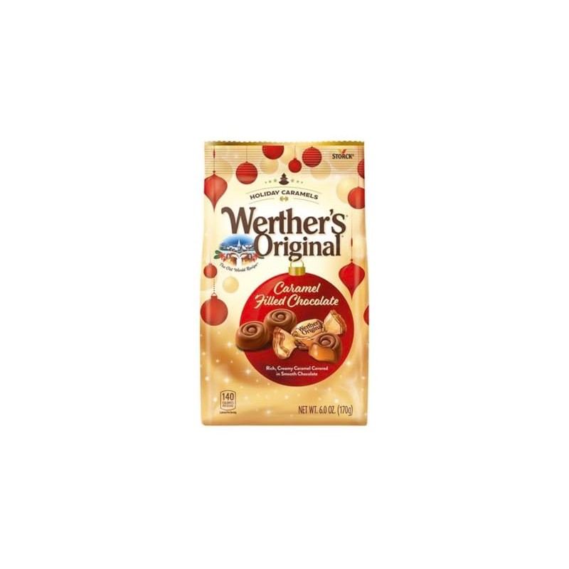 Werther's Original Caramel Filled Chocolate Holiday Caramels, 6 Oz