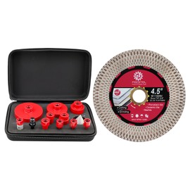 FOCSTOL Diamond Core Drill Bit Set 12pcs and Diamond Tile Saw Blade 4.5 Inch(115mm)